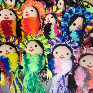 Embroidered dolls. everything hand made